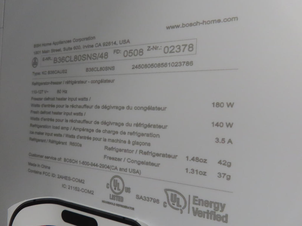 Bosch 800 Series B36CL80SNS 36" French Door Counter Depth Smart Refrigerator IMG