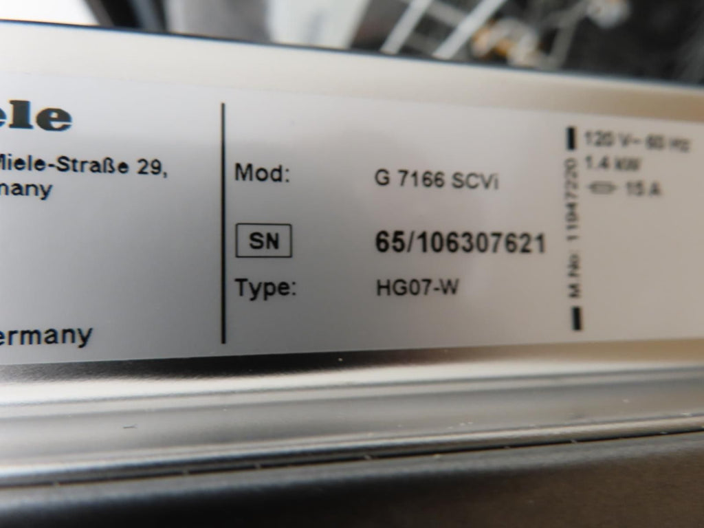 Miele G7166SCVI 24" Fully Integrated Built-In Smart Panel Ready Dishwasher IMGS