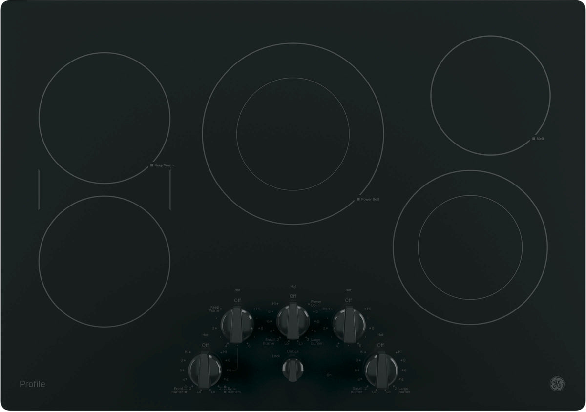 GE Profile Series 30" Black Electric Cooktop