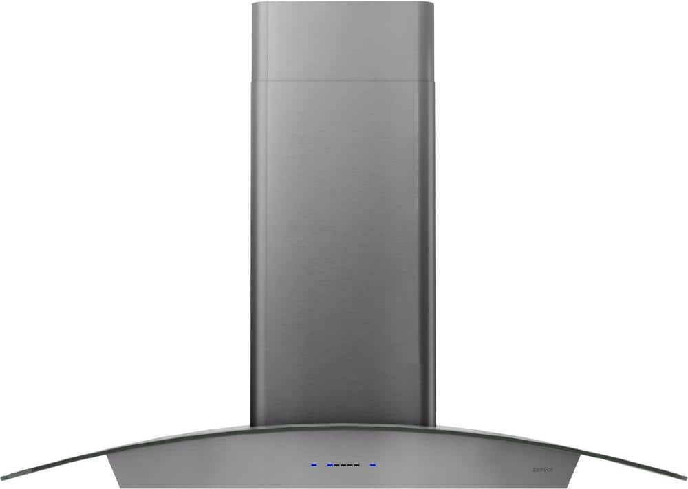 Zephyr Core Collection Ravenna 30" Black Stainless Steel with Smoke-Gray Glass Wall Mounted Range Hood