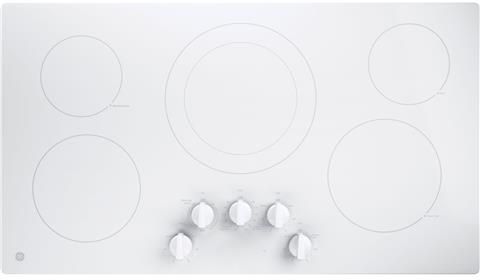 GE® 36" White Built In Electric Cooktop
