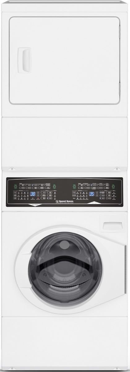 Speed Queen® SF7 3.5 Washer, 7.0 Cu. Ft Electric Dryer White Stack Laundry