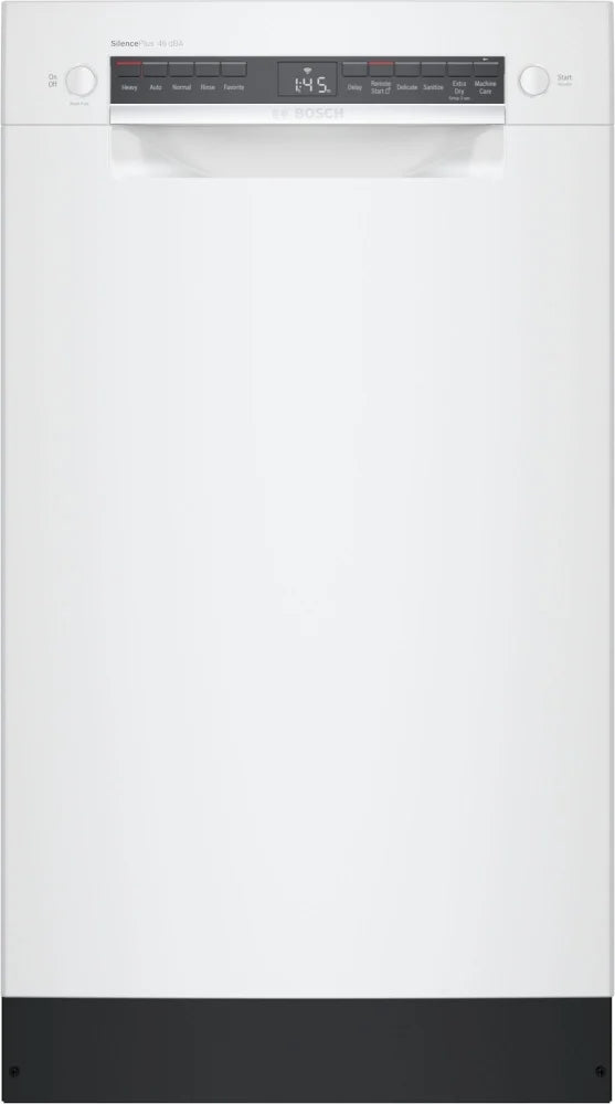Bosch® 300 Series 18" White Front Control Built In Dishwasher