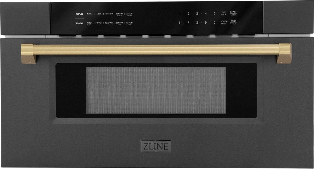ZLINE Autograph Edition 1.2 Cu. Ft. Black Stainless Steel Microwave Drawer