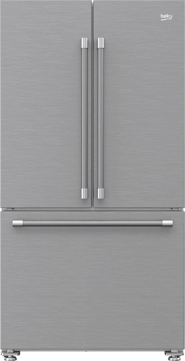 Beko 36 in. 20.5 Cu. Ft. Fingerprint-Free Stainless Steel Counter Depth French Door Refrigerator