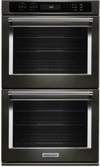 KitchenAid® 27" Black Stainless Steel with PrintShield Finish Electric Built In Double Oven