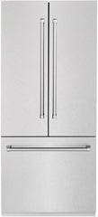 ZLINE 36 In. 19.6 Cu. Ft. DuraSnow® Stainless Steel Built In French Door Refrigerator