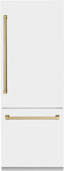 ZLINE Autograph Edition 30 in. 16.1 Cu. Ft. White Matte Built In Bottom Freezer Refrigerator