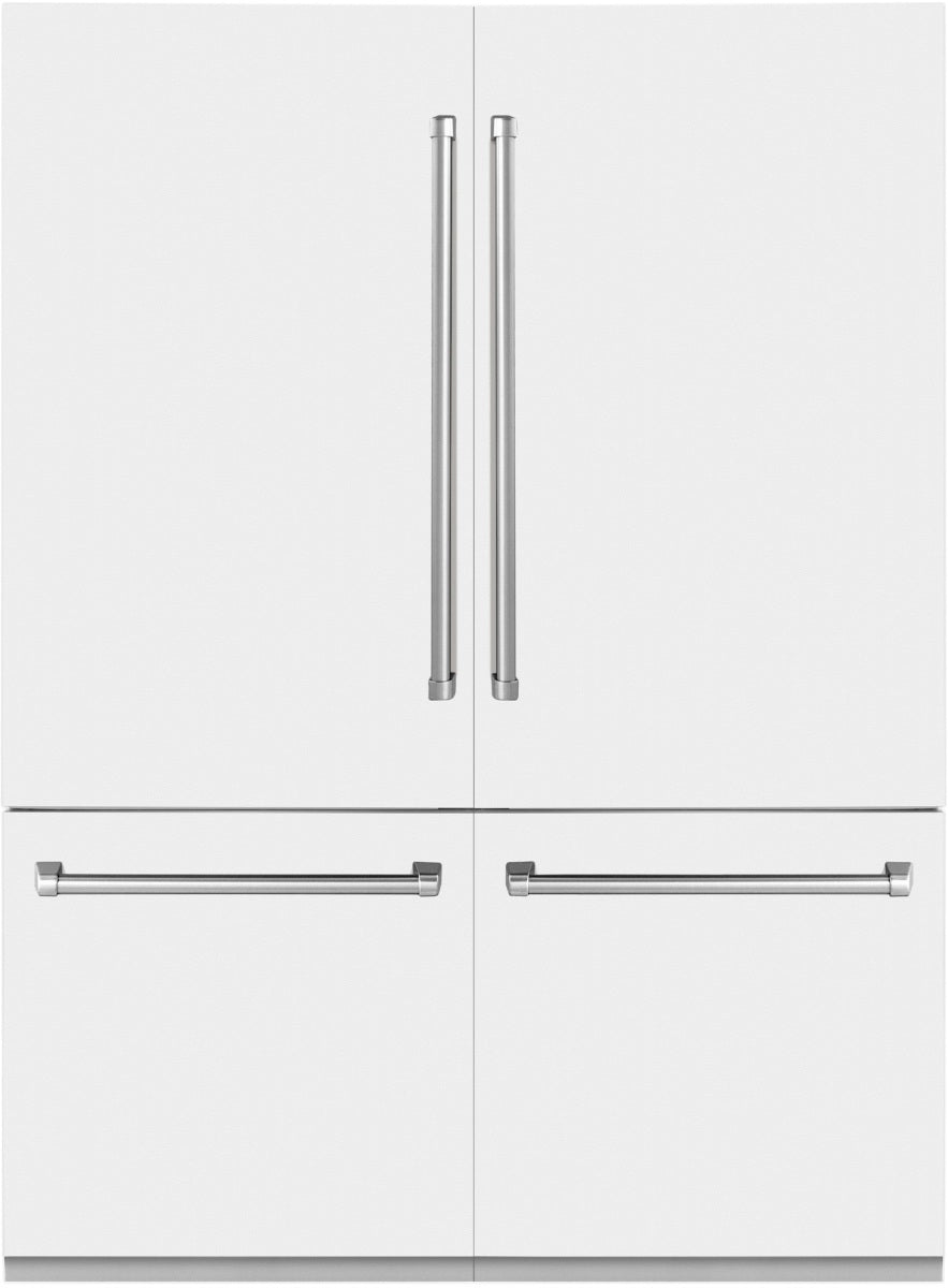 ZLINE 60 In. 32.2 Cu. Ft. White Matte Built In French Door Refrigerator
