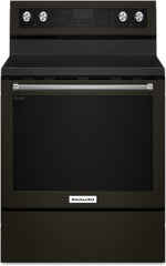 KitchenAid® 30" Black Stainless Steel with PrintShield Finish Free Standing Electric Convection Range