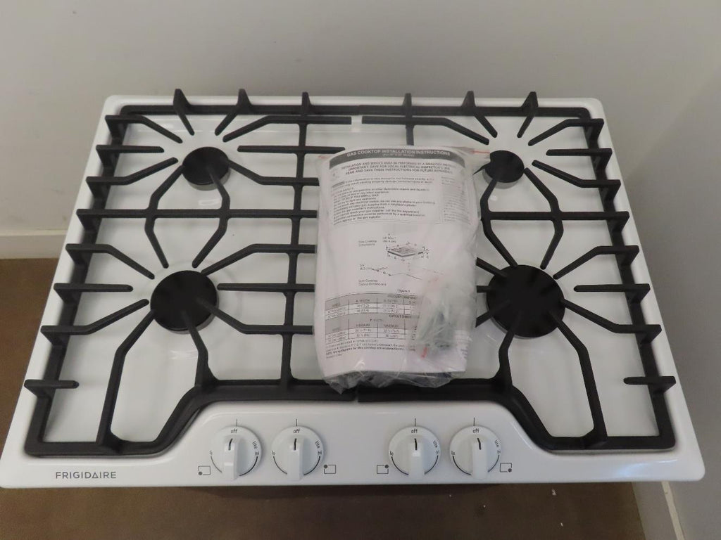 Frigidaire FFGC3026SW 30" 4 Sealed Burners Cast Iron Grates Gas Cooktop