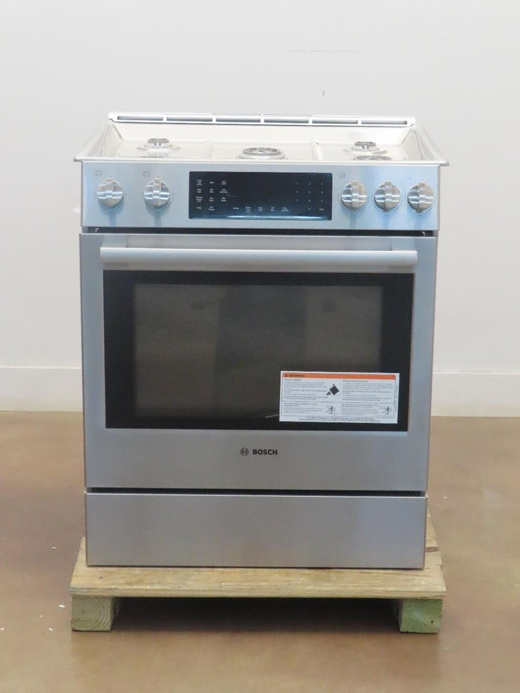 Bosch 800 Series HDI8056U 30" Slide-In Dual Fuel Range Full Warranty Pictures