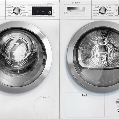 Bosch White Front Load 800 Series Washer+Dryer Set WAW285H2UC / WTG865H4UC