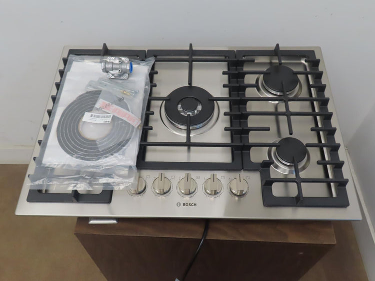 Bosch 800 Series NGM8058UC 30" Stainless Steel Gas Cooktop with 5 Sealed Burners